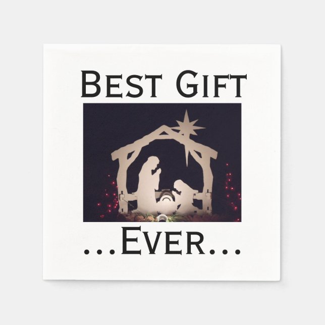 Best Gift Ever Christmas Nativity Napkins (Front)