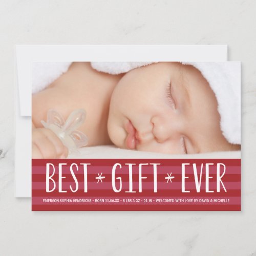 Best Gift Ever  Holiday Birth Announcement