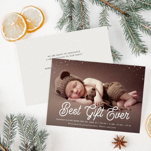 best gift ever holiday birth announcement