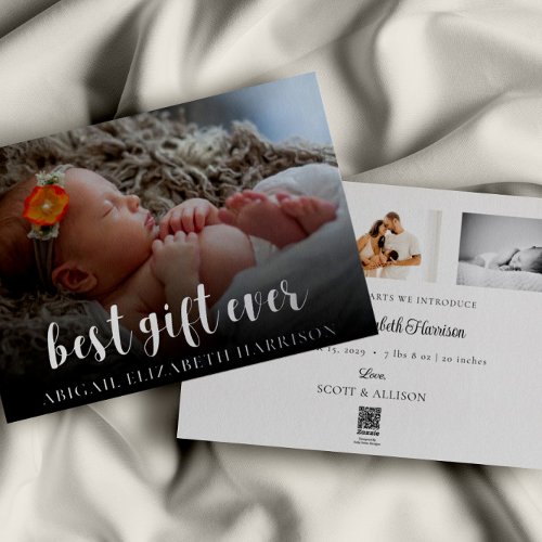 Best Gift Ever New Baby Foil Photo Christmas Card