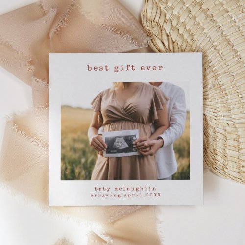 Best Gift Ever Pregnancy Announcement Holiday Card
