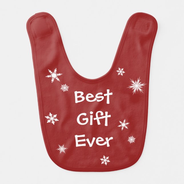 Best Gift Ever Red Holiday Bib (Front)