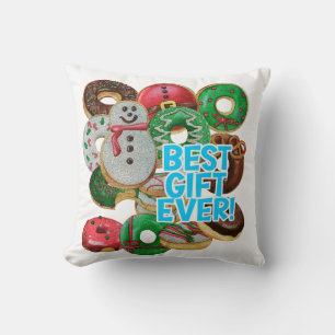 Best Gift Ever! Xmas Doughnuts Throw Pillow