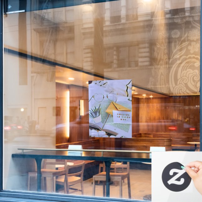 Best gift for book lover window cling (Cafe Window)