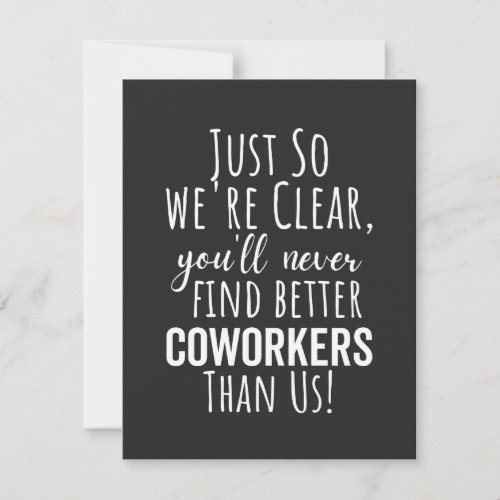BEST GIFT FOR LEAVING COWORKERS THANK YOU CARD