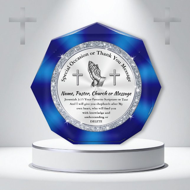 Best Gift for Pastor for ANY Occasion PERSONALIZED (Personalized Pastor Gifts. Minister appreciation gifts. Jeremiah 3:15, Christian, Scripture gifts. )