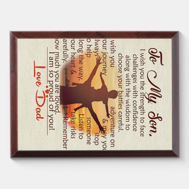 Best Gift For Son | To My Son Quotes Award Plaque (Horizontal)
