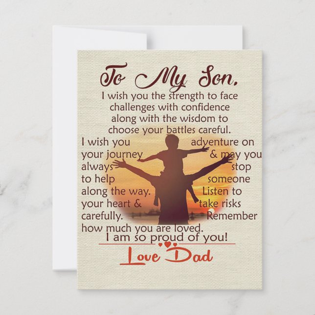 Best Gift For Son | To My Son Quotes Invitation (Front)