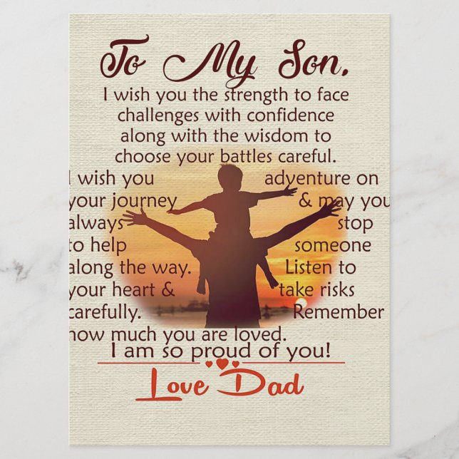 Best Gift For Son | To My Son Quotes Menu (Front)