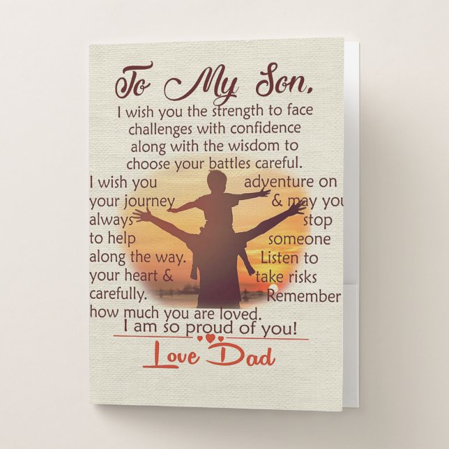 Best Gift For Son | To My Son Quotes Pocket Folder (Front)