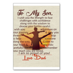 Best Gift For Son To My Son Quotes Table Number