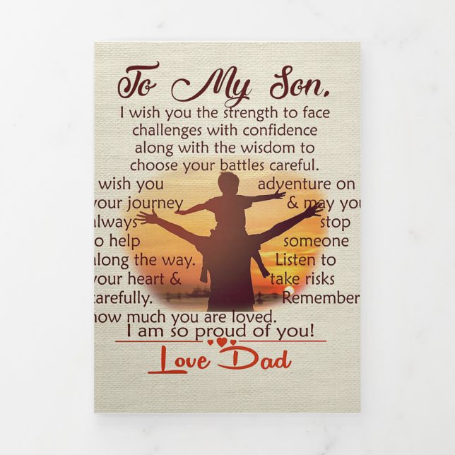 Best Gift For Son | To My Son Quotes Tri-Fold Announcement (Cover)