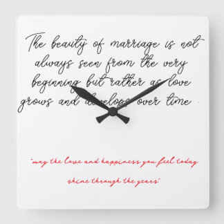 BEST GIFT FOR WEDDINGS SQUARE WALL CLOCK