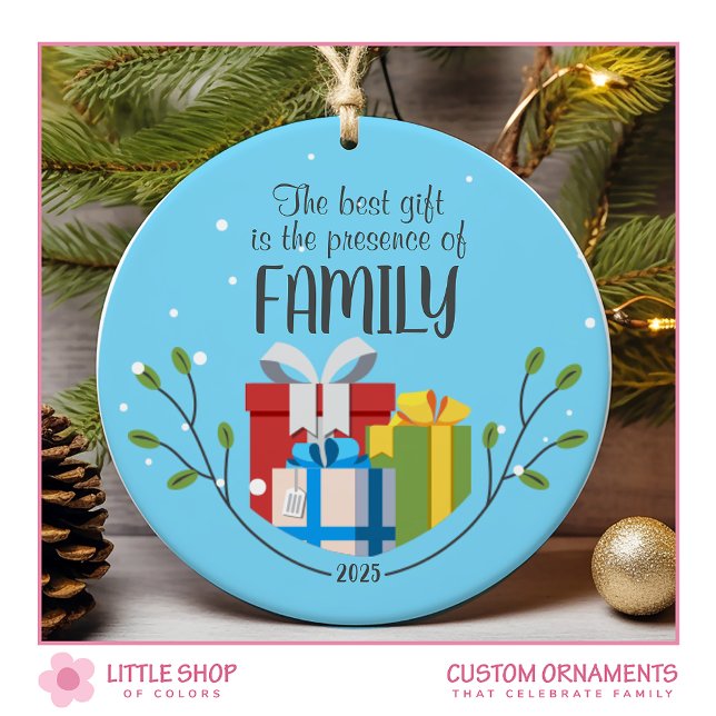 Best Gift is Family Customizable Photo Ceramic Ornament (Creator Uploaded)