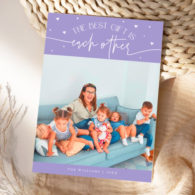 Best Gift Lilac Valentines Day Photo Holiday Card (Creator Uploaded)