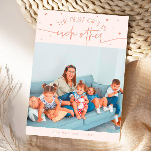 Best Gift Peach Valentines Day Photo Holiday Card