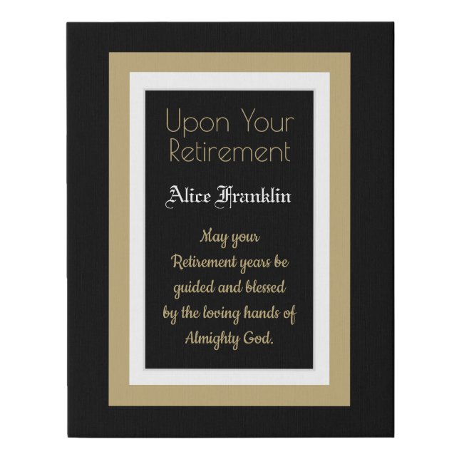 Best Gift!  Retirement blessings Faux Canvas Print (Front)
