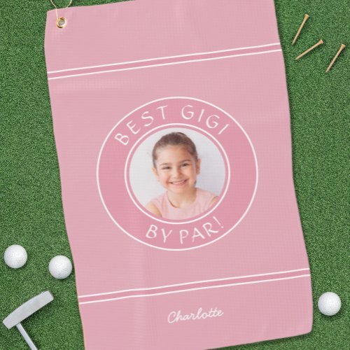 Best Gigi By Par Elegant Golfer Pink  Photo Gift Golf Towel