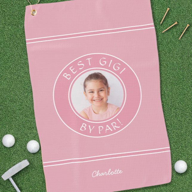 Best Gigi By Par Elegant Golfer Pink  Photo Gift Golf Towel (Best Gigi By Par Elegant Golfer Pink Photo Gift Golf Towel)