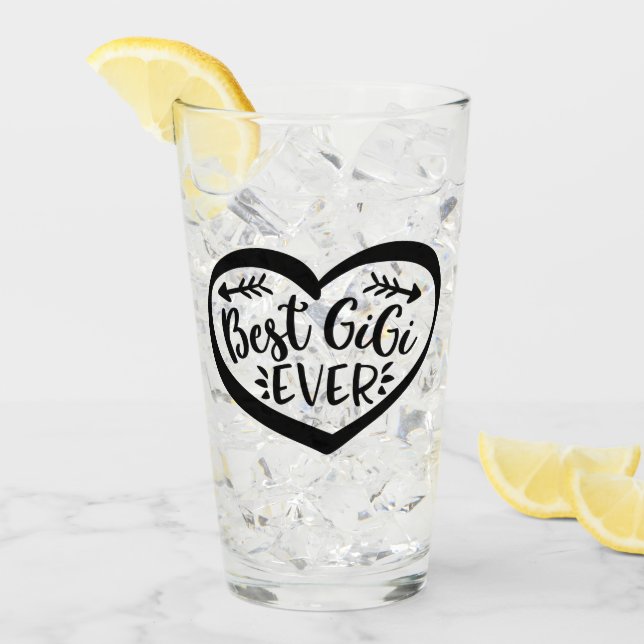 Best Gigi Ever Heart Gift Glass (Front Ice)