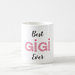 Best Gigi Ever Pink Hearts Personalized Coffee Mug