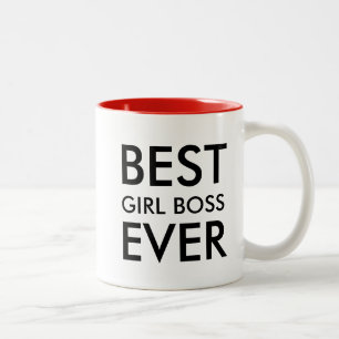 Best Girl Boss Ever Office Gift Two-Tone Coffee Mug