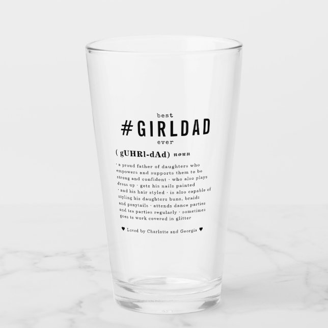 Best Girl Dad Ever | Personalized #GirlDad Pint Glass (Front)