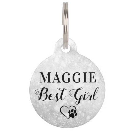 Best Girl Dog Personalized Pet Wedding Pet ID Tag