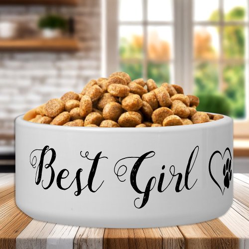 Best Girl Personalized Pet Wedding Dog Food Bowl
