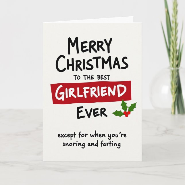 Best Girlfriend Christmas Funny Card (Front)