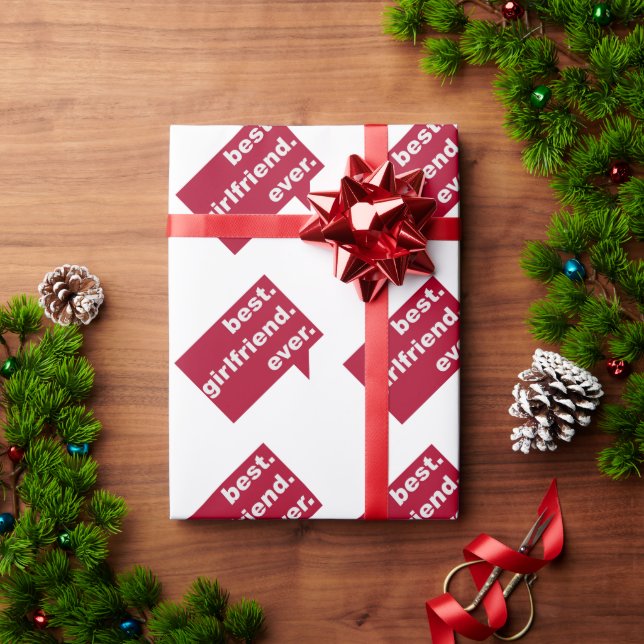 Best Girlfriend Ever Christmas Gift Wrapping Paper (Holiday Gift)