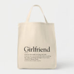 Best Girlfriend Ever Definition Black and White Tote Bag<br><div class="desc">Personalize for your girlfriend to create a unique valentine,  Christmas or birthday gift. A perfect way to show her how amazing she is every day. Designed by Thisisnotme©</div>