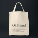 Best Girlfriend Ever Definition Black and White Tote Bag<br><div class="desc">Personalize for your girlfriend to create a unique valentine,  Christmas or birthday gift. A perfect way to show her how amazing she is every day. Designed by Thisisnotme©</div>