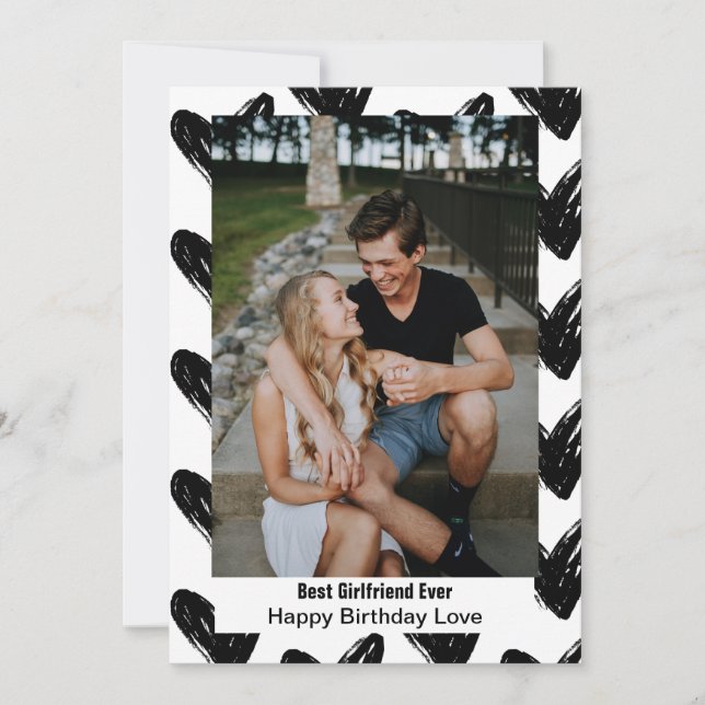 Best Girlfriend Ever Happy Birthday Love Photo  Holiday Card (Front)