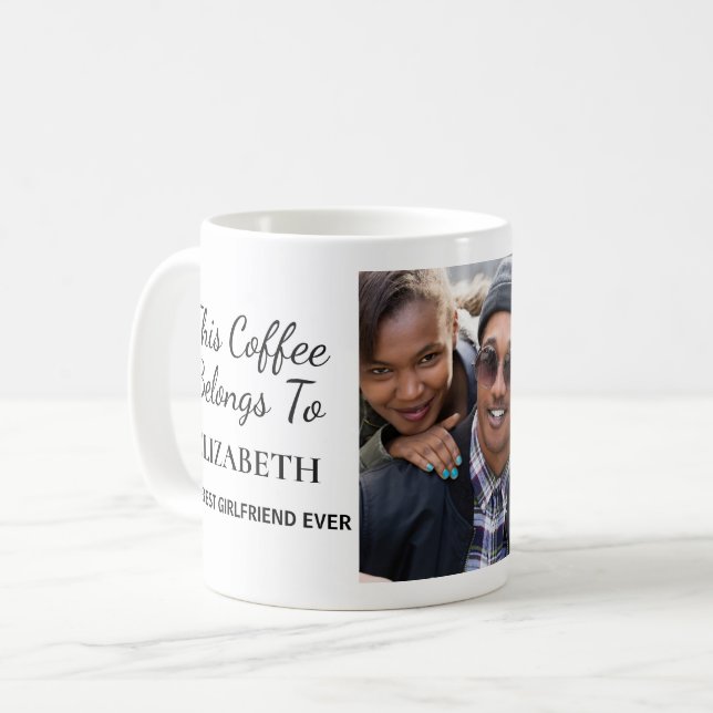 Best Girlfriend Ever Personalized Photo Coffee Mug (Front Left)