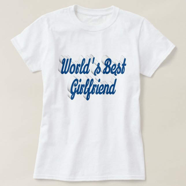 Best Girlfriend sea blue script T-Shirt (Design Front)