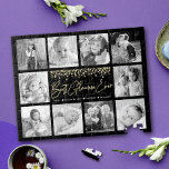 Best Glamma Ever 10 Photo Collage Gold Glitter Jigsaw Puzzle<br><div class="desc">“Best Glamma Ever.” Too glamourous to be just “Grandma”, but loving every minute with her grandkids. A stylish, glam visual of gold foil handwritten script and gold glitter foil confetti dots overlay a black background. Add 10 cherished photos of your choice and customize the names and message, for the perfect...</div>