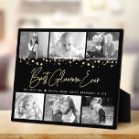 Best Glamma Ever 6 Photo Collage Glam Gold Glitter Plaque<br><div class="desc">“Best Glamma Ever.” Too glamourous to be just “Grandma”, but loving every minute with her grandkids. A stylish, glam visual of gold foil handwritten script and gold glitter foil confetti dots overlay a black background. Add six, cherished photos of your choice and customize the name(s)/message, for the perfect modern, stylish,...</div>