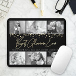 Best Glamma Ever Gold Glitter 6 Photo Collage Chic Mouse Pad<br><div class="desc">“Best Glamma Ever.” Too glamourous to be just “Grandma”, but loving every minute with her grandkids. A stylish, glam visual of gold foil handwritten script and gold glitter foil confetti dots overlay a black background. Add six, cherished photos of your choice and customize the name(s)/message, for the perfect modern, stylish,...</div>