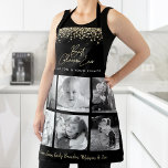 Best Glamma Ever Kitchen Chef Gold 6 Photo Collage Apron<br><div class="desc">“Best Glamma Ever.” Too glamourous to be just “Grandma”, but loving every minute with her grandkids. Add extra sparkle to her culinary adventures whenever she wears this elegant, sophisticated, simple, and modern apron. A stylish, glam visual of gold foil handwritten script and gold glitter foil confetti dots overlay a black...</div>
