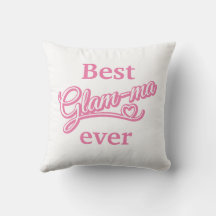 Best Glamma Ever Photo pink/white Pillow