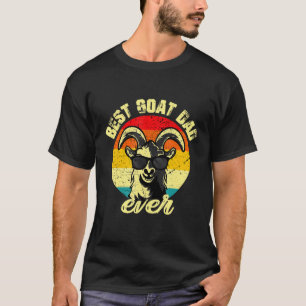 Best Goat Dad Ever Face Retro Vintage Sunset T-Shirt