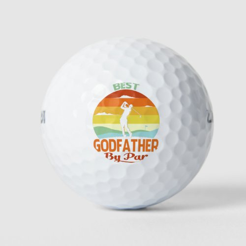 Best Godfather By Par Fathers Day Golf Shirt Gift Golf Balls
