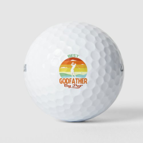 Best Godfather By Par Fathers Day Golf Shirt Gift Golf Balls