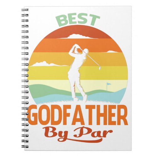 Best Godfather By Par Fathers Day Golf Shirt Gift Notebook