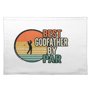 Best Godfather by Par Vintage Golf Vector Design_1 Cloth Placemat
