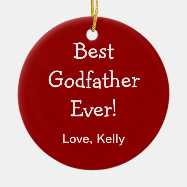 Best Godfather Ceramic Ornament (Front)