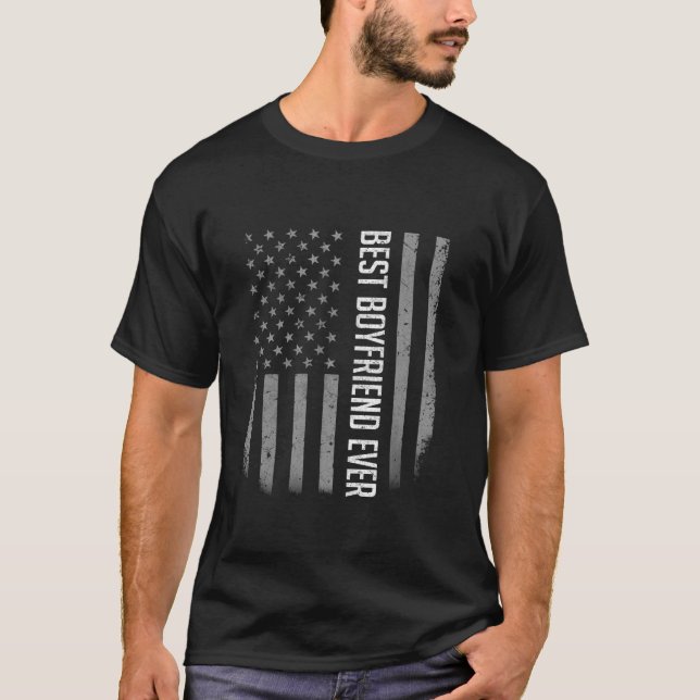 Best Godfather Ever American Flag Gift For Fathers T-Shirt (Front)