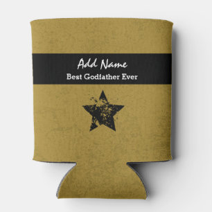 Best Godfather Ever Gold and Black Ribbon A04 Can Cooler