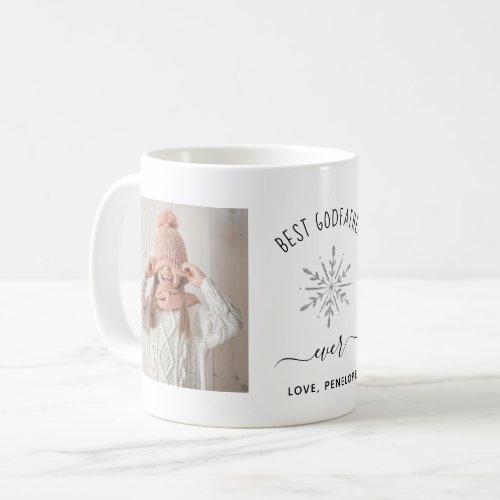 Best Godfather Ever Two Photo Silver Snowflake Coffee Mug